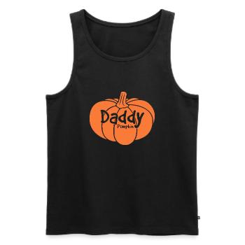 Papa citrouille assortie famille Halloween - Débardeur bio Premium Homme - noir - Devant - Michal (187cm)