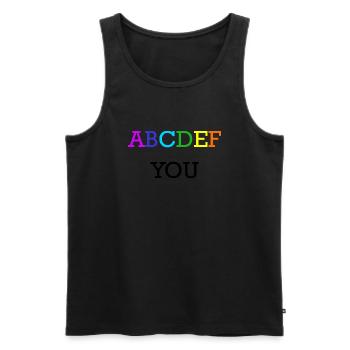 ABCDEF VOUS Arc-en-ciel - Débardeur bio Premium Homme - noir - Devant - AI Model Male 178 light (178cm)