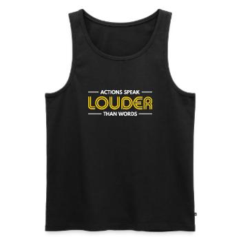 Actions Speak Louder Than Words - Motivation Gift - Men's Premium Organic Tank Top - black - Front - Michal (187cm)
