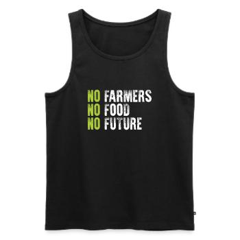 No Farmers No Food No Future - Männer Premium Bio Tank Top - Schwarz - Vorne - Michal (187cm)