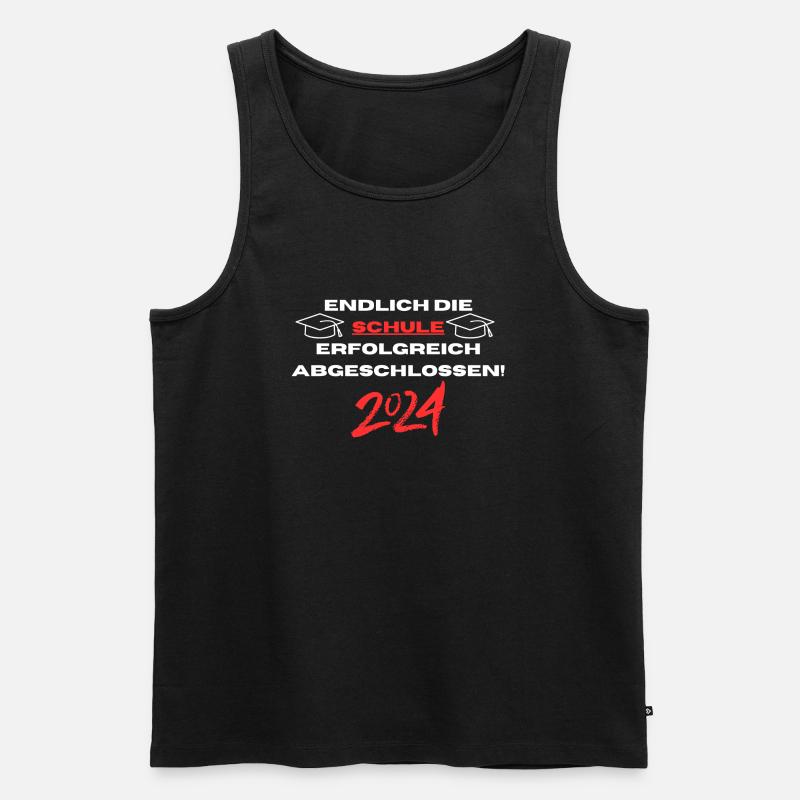 Endlich die Schule erfolgreich abgeschlossen! - Männer Premium Bio Tank Top - Schwarz