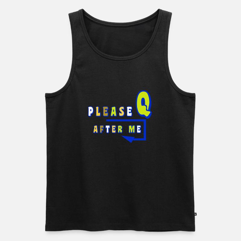 Bitte anstellen - Männer Premium Bio Tank Top - Schwarz