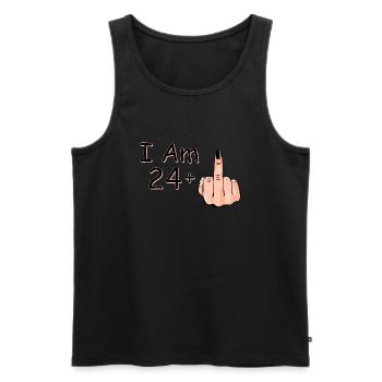 I Am 24 + 1 Middle Finger Shirt I Am 24 Plus, - Men's Premium Organic Tank Top - black - Front - Michal (187cm)