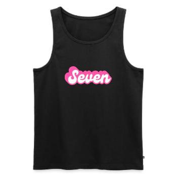 Seven birthday - 7e anniversaire rétro rose - Débardeur bio Premium Homme - noir - Devant - Michal (187cm)