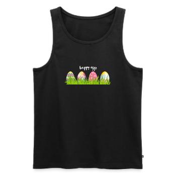 Colorful easter eggs in a meadow - Men's Premium Organic Tank Top - black - Front - Michal (187cm)