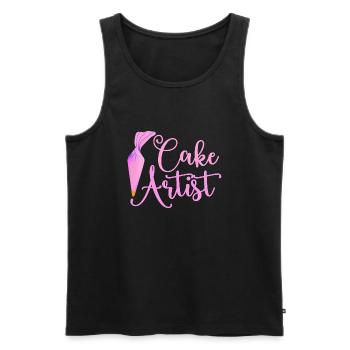 Cake Artist Pastry Maker Dessert Chef - Men's Premium Organic Tank Top - black - Front - AI Model Male 178 light (178cm)