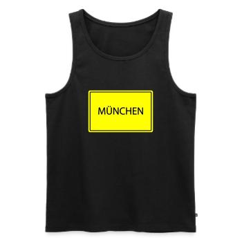 ortsschild münchen - Männer Premium Bio Tank Top - Schwarz - Vorne - AI Model Male 178 light (178cm)