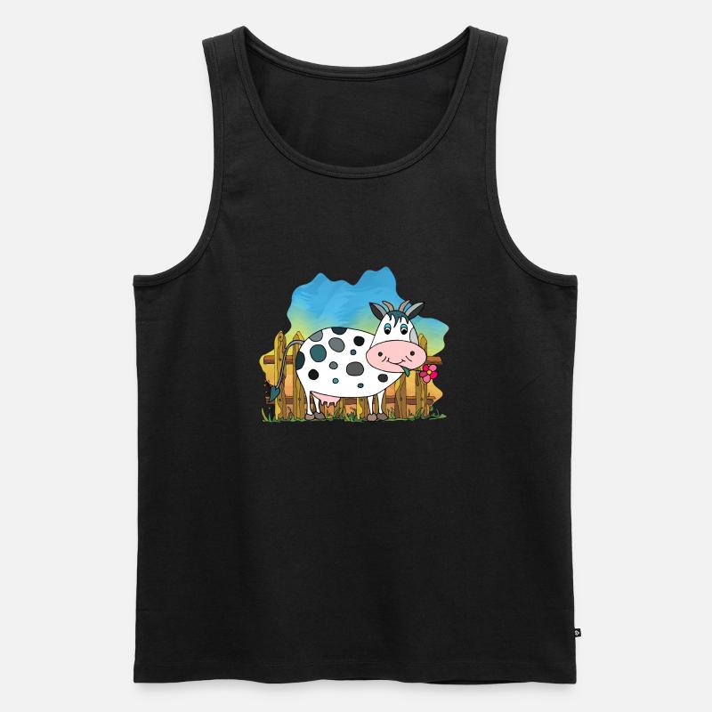 Kuh - Männer Premium Bio Tank Top - Schwarz