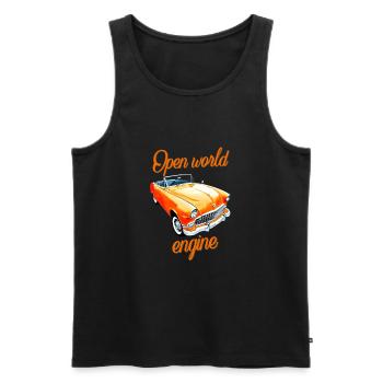 Open world engine Cabriolet Spruch gaming Cabrio - Men's Premium Organic Tank Top - black - Front - AI Model Male 178 light (178cm)