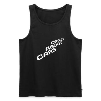 Crazy About Cars Cool Saying Love Racing Car Driving - Men's Premium Organic Tank Top - black - Front - AI Model Male 178 light (178cm)