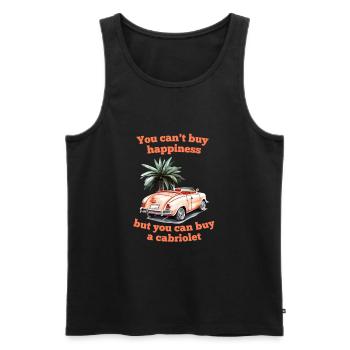 Cabriolet saying: You can't buy happiness, but - Men's Premium Organic Tank Top - black - Front - AI Model Male 178 light (178cm)