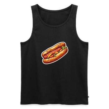Bratwurst en chignon - Débardeur bio Premium Homme - noir - Devant - AI Model Male 178 light (178cm)