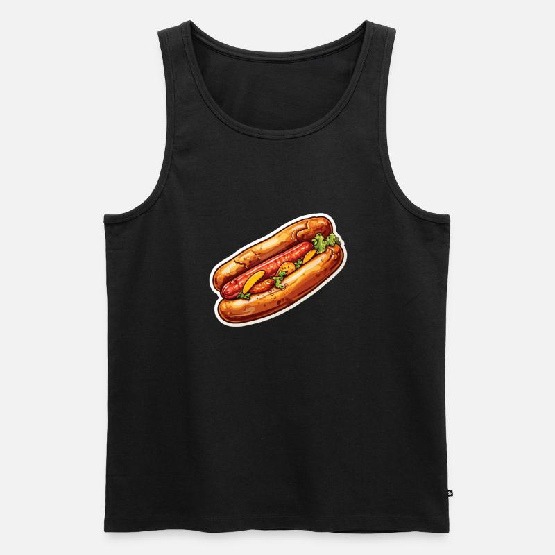Bratwurst im Brötchen - Männer Premium Bio Tank Top - Schwarz