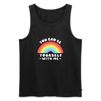 You Can Be Yourself With Me - LGBTQ Ally - Pride - Men's Premium Organic Tank Top - black - Front - Michal (187cm)