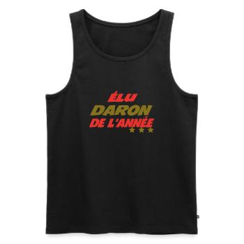 Elu DARON de l'année - Débardeur bio Premium Homme - noir - Devant - Michal (187cm)