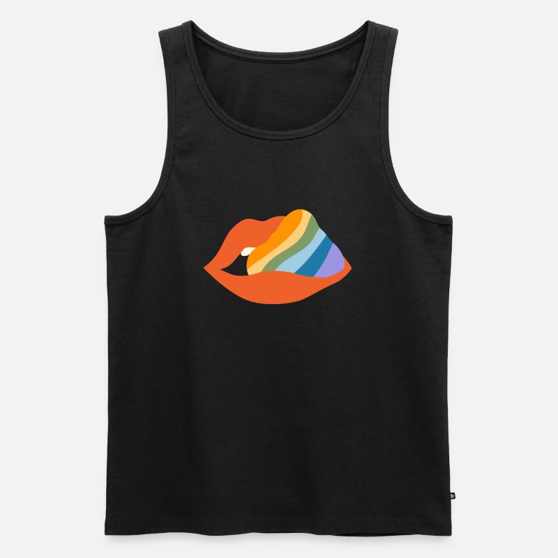 Pride Lips - Men's Premium Organic Tank Top - black