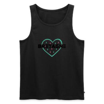 J'aime la Bretagne - Débardeur bio Premium Homme - noir - Devant - Michal (187cm)