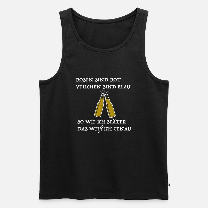 Bier kann poetisch sein - Männer Premium Bio Tank Top - Schwarz