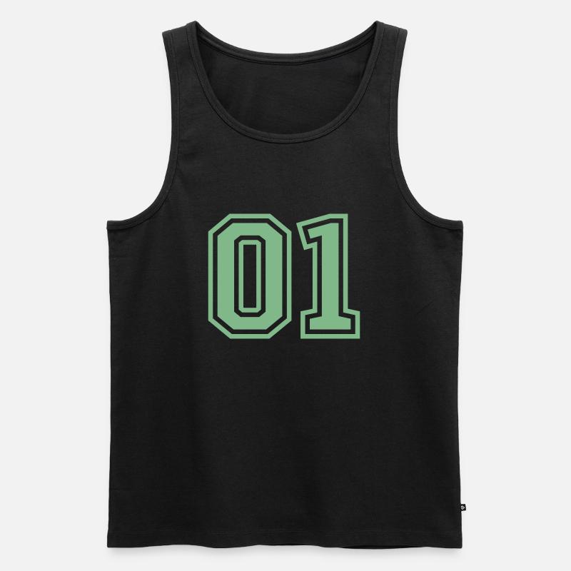 01 eins nummer - Männer Premium Bio Tank Top - Schwarz