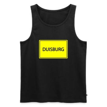 ortsschild duisburg - Männer Premium Bio Tank Top - Schwarz - Vorne - Michal (187cm)