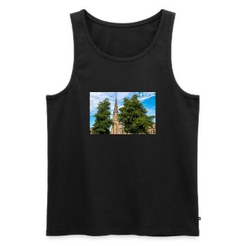 Haga Church (Haga kyrka) Gothenburg City Sweden - Men's Premium Organic Tank Top - black - Front - AI Model Male 178 light (178cm)