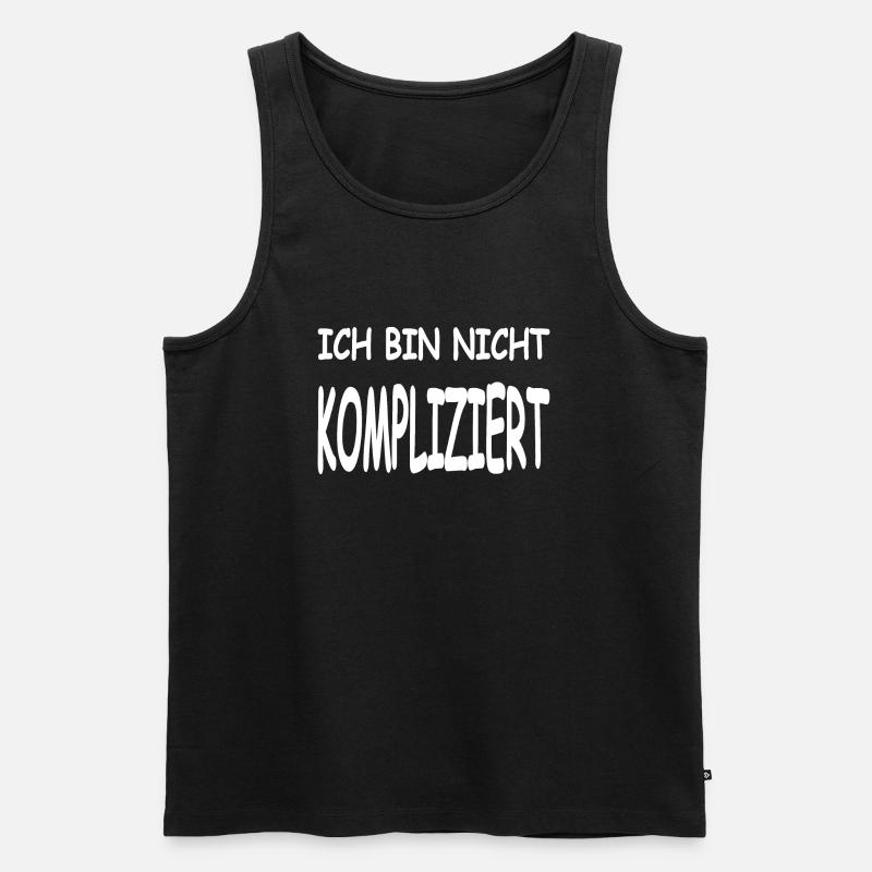 Kompliziert - Männer Premium Bio Tank Top - Schwarz