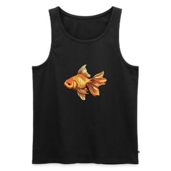 Poisson rouge - Débardeur bio Premium Homme - noir - Devant - AI Model Male 178 light (178cm)