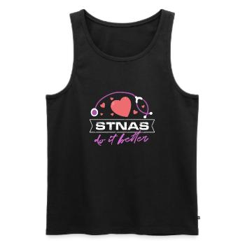 stnas do it better Design for a hospital nurse - Men's Premium Organic Tank Top - black - Front - AI Model Male 178 light (178cm)