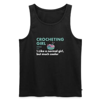 Crocheter Girl Definition Crocheting - Men's Premium Organic Tank Top - black - Front - Michal (187cm)