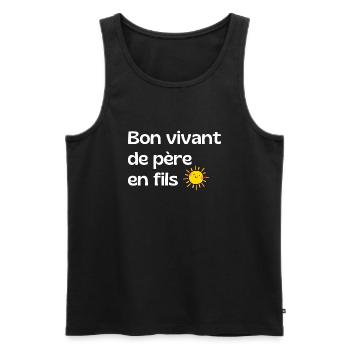 Bon vivant de père en fils - cadeau papa - Débardeur bio Premium Homme - noir - Devant - Michal (187cm)