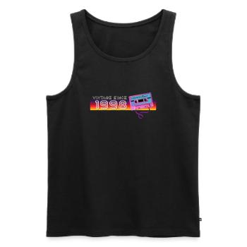 Vintage 1998 Retro Vintage Nostalgic Birthday - Men's Premium Organic Tank Top - black - Front - Michal (187cm)