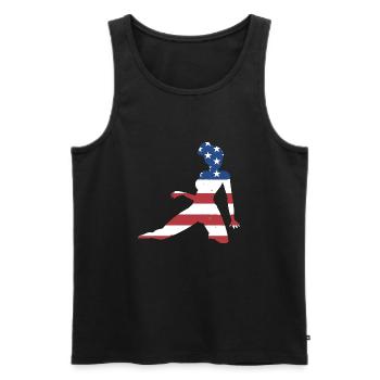 Gymnast Us Flag Rhythmic Gymnastics - Men's Premium Organic Tank Top - black - Front - AI Model Male 178 light (178cm)