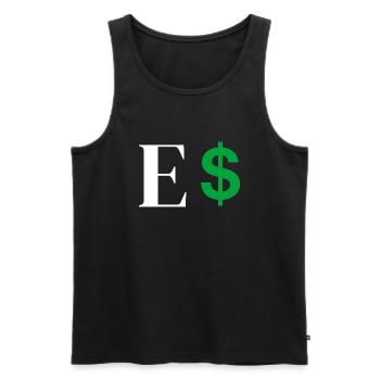 Buchstabe E Dollar - Männer Premium Bio Tank Top - Schwarz - Vorne - AI Model Male 178 light (178cm)