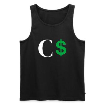 Buchstabe c Dollar - Männer Premium Bio Tank Top - Schwarz - Vorne - AI Model Male 178 light (178cm)