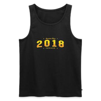 Genial seit 2018 - Vintage Klassiker zum 7. Geburtstag - Männer Premium Bio Tank Top - Schwarz - Vorne - Michal (187cm)