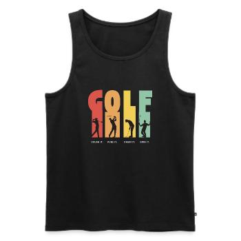 Golf. Crush it. Pure it. Drain it. Own it. T-Shirt - Men's Premium Organic Tank Top - black - Front - Michal (187cm)