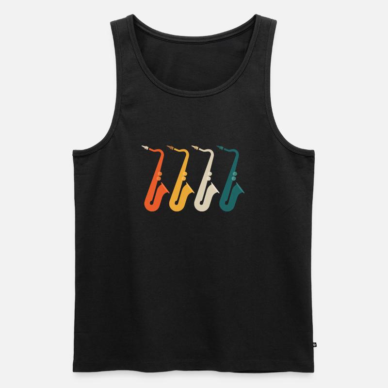 Saxophon Saxophon Saxophon - Männer Premium Bio Tank Top - Schwarz