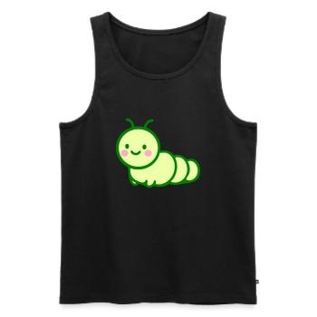 Cute Green Caterpillar - Adorable Insect Lover - Men's Premium Organic Tank Top - black - Front - AI Model Male 178 light (178cm)