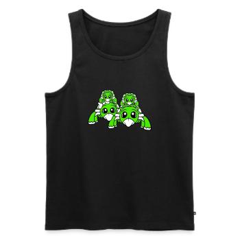 2 Tortues Enfants Famille Maman Papa Maman Papa - Débardeur bio Premium Homme - noir - Devant - Michal (187cm)
