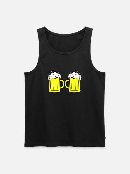 Bierglas Anstoßen - Männer Premium Bio Tank Top - Schwarz