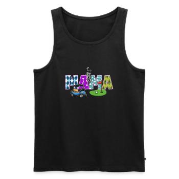 Mama Golfdesign für Mütter, die Golfspaß lieben - Männer Premium Bio Tank Top - Schwarz - Vorne - Michal (187cm)