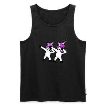 2 Licornes Dabbing Dab Danse Soirée Pose Geste Équipe - Débardeur bio Premium Homme - noir - Devant - Michal (187cm)