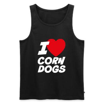 Ich liebe Corn Dogs - Männer Premium Bio Tank Top - Schwarz - Vorne - AI Model Male 178 light (178cm)