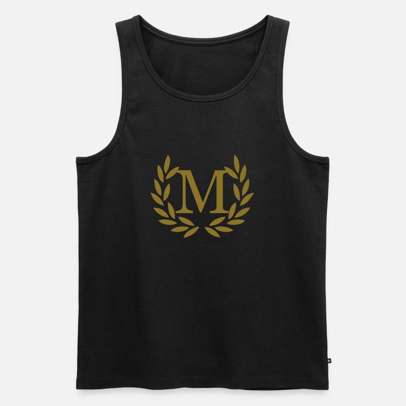 M - Buchstabe - Männer Premium Bio Tank Top - Schwarz