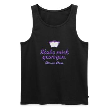 bin zu klein - Männer Premium Bio Tank Top - Schwarz - Vorne - AI Model Male 178 light (178cm)