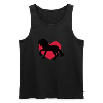chevaux - Débardeur bio Premium Homme - noir - Devant - AI Model Male 178 light (178cm)