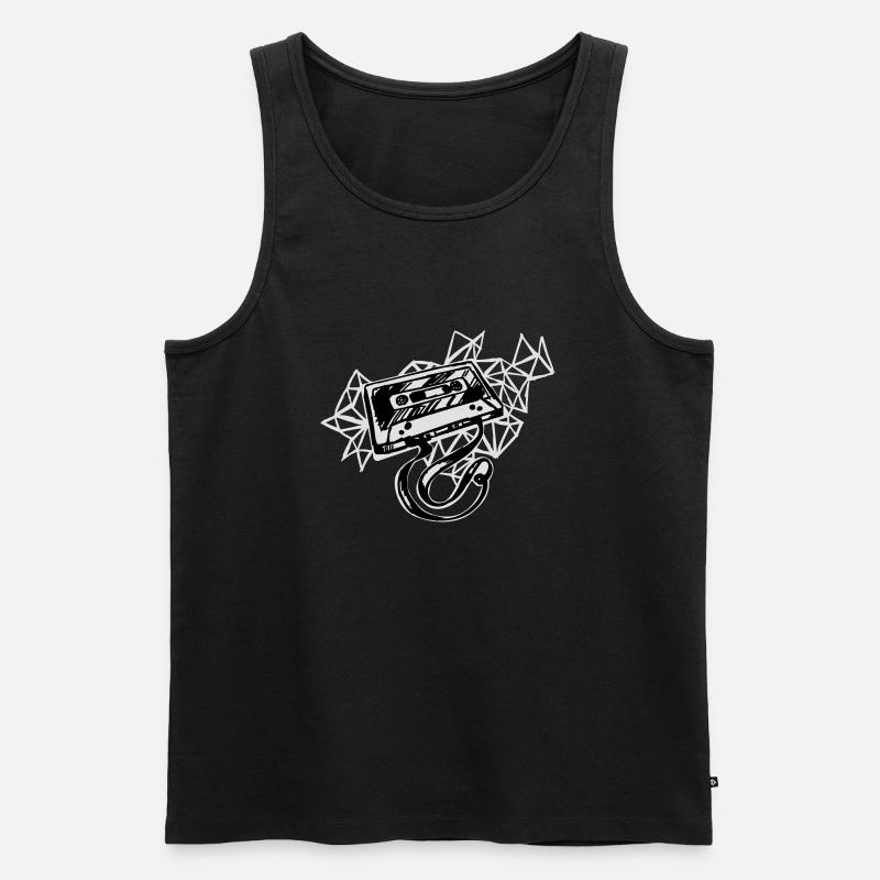 Retro Kassette - Männer Premium Bio Tank Top - Schwarz