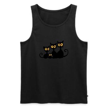 Schwarze Katzen - Männer Premium Bio Tank Top - Schwarz - Vorne - Michal (187cm)