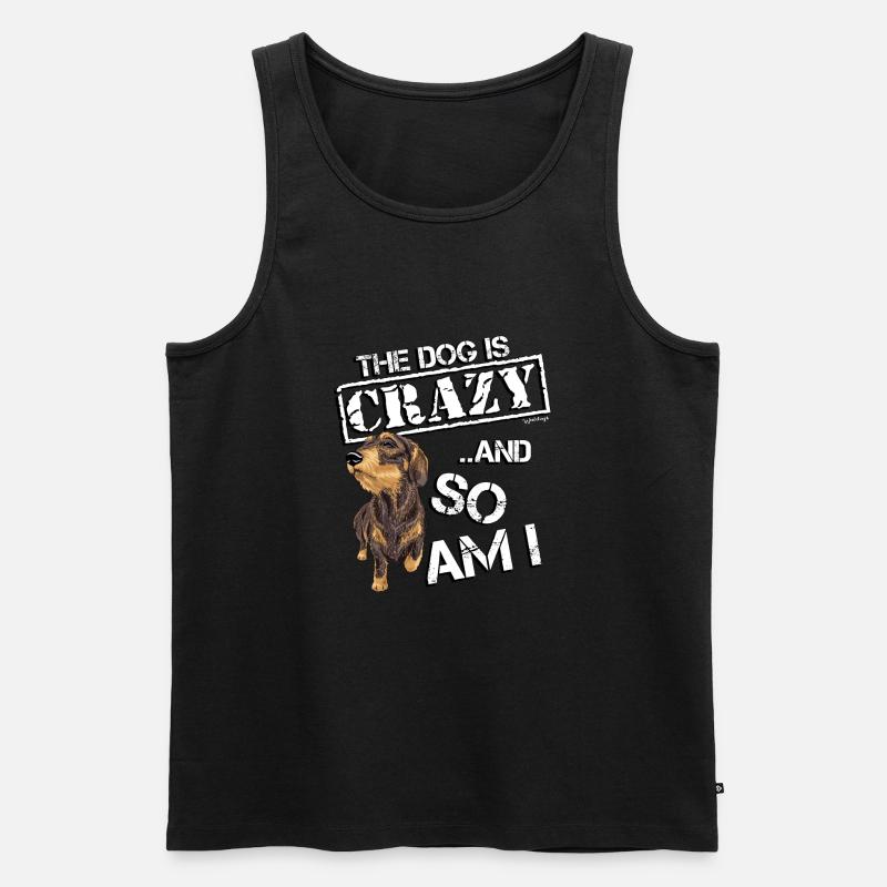 Dackel WH Crazy - Männer Premium Bio Tank Top - Schwarz