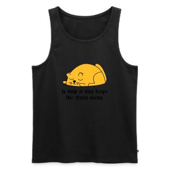 schlafen - Männer Premium Bio Tank Top - Schwarz - Vorne - AI Model Male 178 light (178cm)